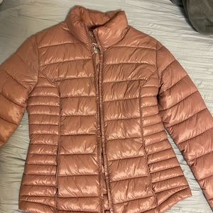 Light pink lightweight puffer jacket